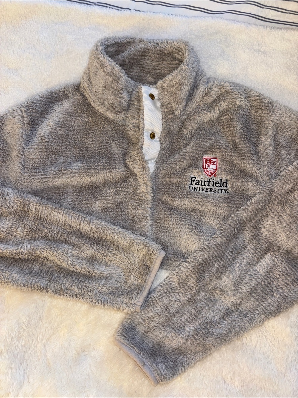 Fairfield University Gray Plush Pullover
